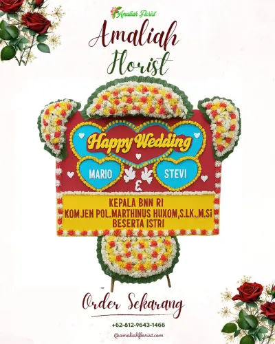 Karangan Papan Bunga Pernikahan di Kalanganyar